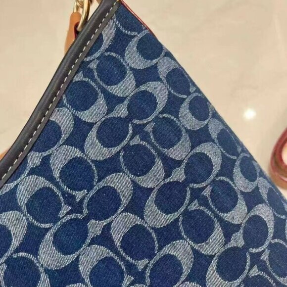 COACH Laurel Shoulder Bag - Blue Denim - Picture 5 of 8
